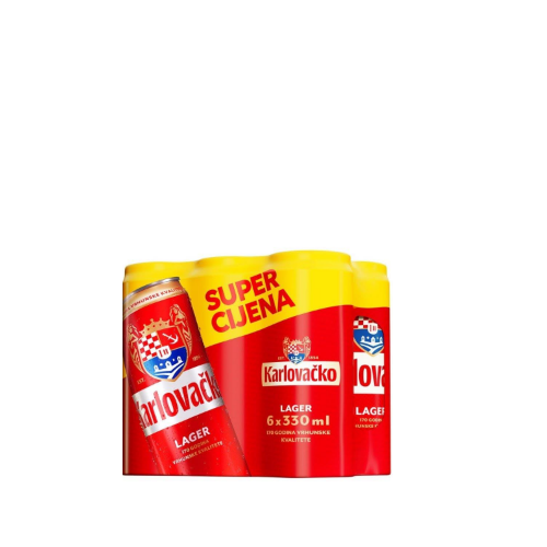 Pivo karlovačko 0,33 6-pack 1L=2,77€