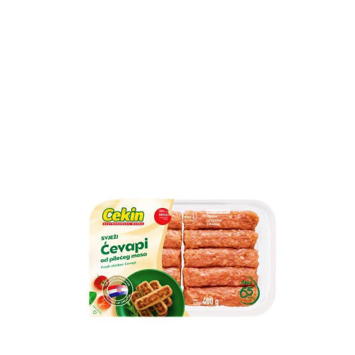 Čevapi ili pljeskavice pileće 400g 1kg=7,23€